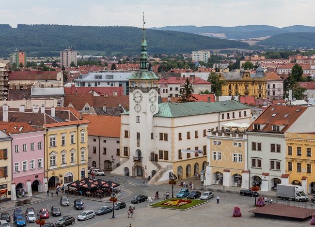 Pohled na Velké náměstí v Kroměříži.