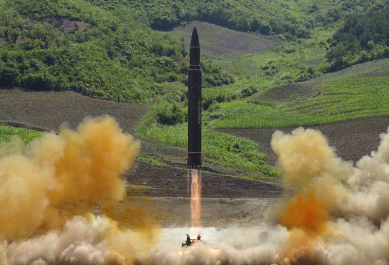 Test severokorejské rakety.