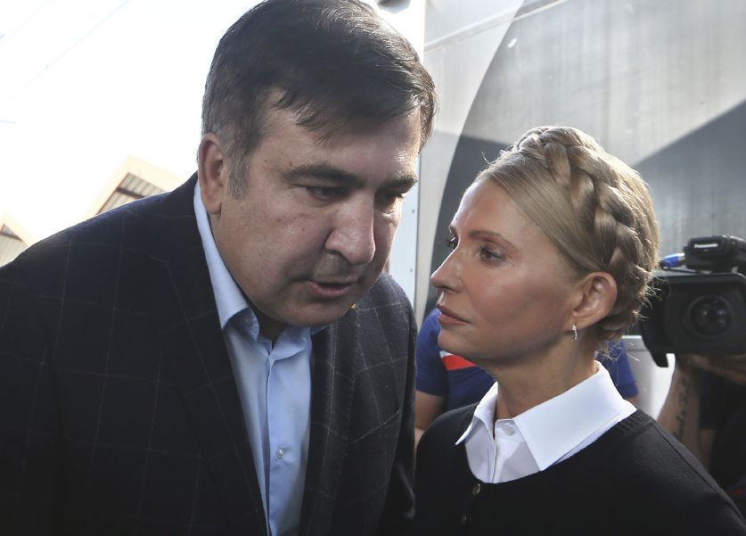 Michail Saakašvili a Julia Tymošenková.