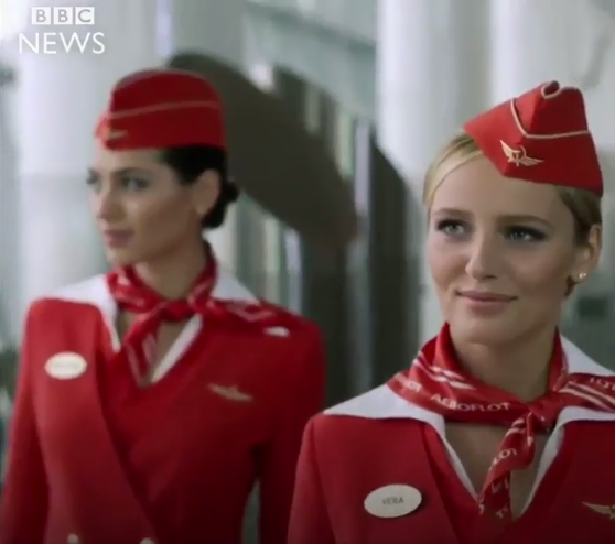 Letušky z reklamy společnosti Aeroflot. 