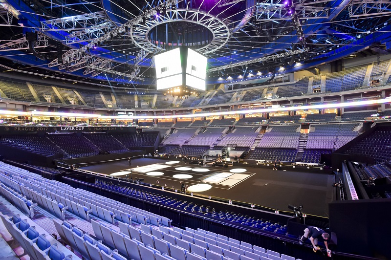 Interiér pražské O2 arény, která přivítá první roční Laver Cupu.