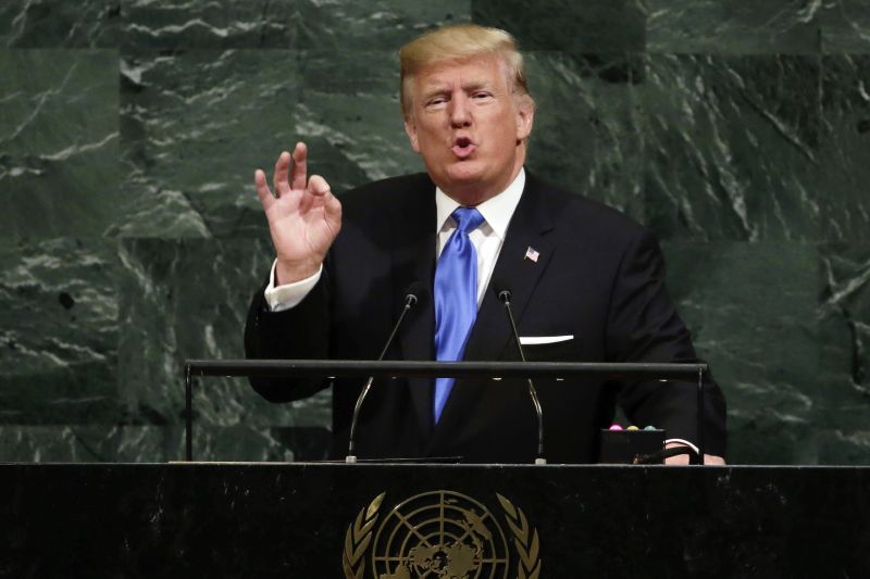 Americký prezident Donald Trump při projevu v OSN.