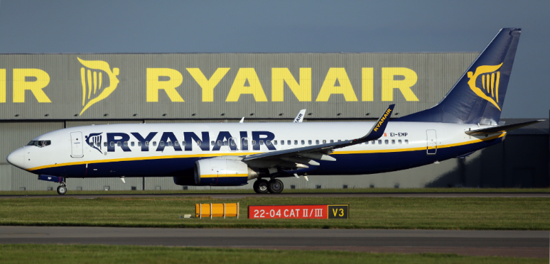 Letadlo společnosti Ryanair.