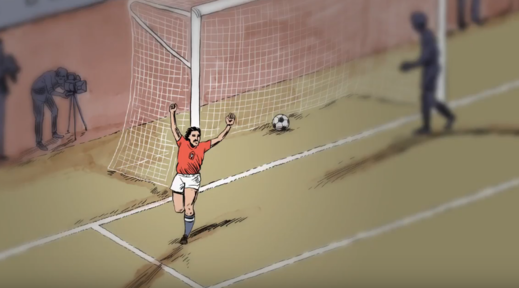 Antonín Panenka - ilustrace z komiksu Hrdinové.