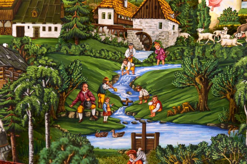 Papírové dílo je vzpomínkou na zmizelý Cibulkův pohyblivý betlém.