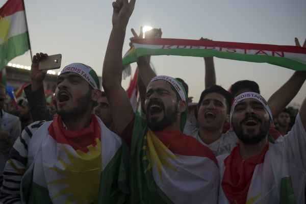 Demonstrace za nezávislost Kurdů.