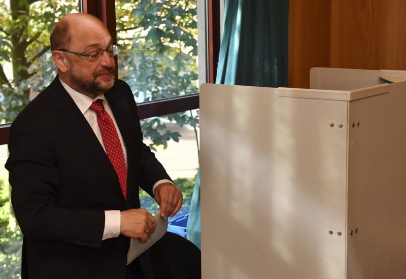 Martin Schulz volí.