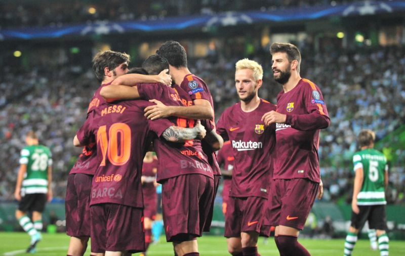 Fotbalisté úspěšného španělského týmu FC Barcelona.