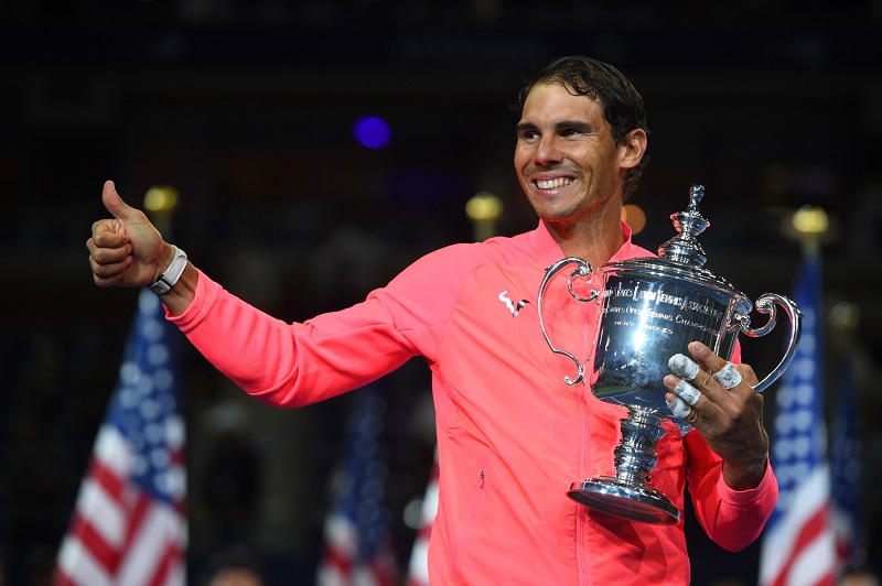 Tenista Rafael Nadal slaví svůj třetí triumf na turnaji US Open. Tenista Rafael Nadal slaví svůj třetí triumf na turnaji US Open.
