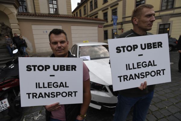Protest proti Uber.