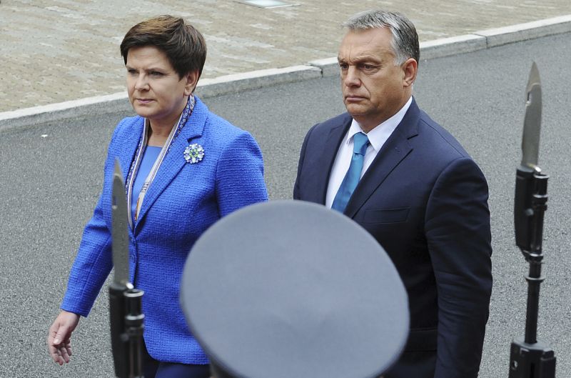 Polská premiérka Beata Szydlová a maďarský premiér Viktor Orbán.