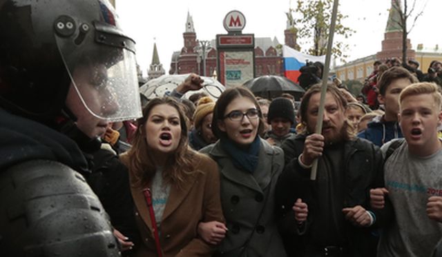 Demonstrace v Moskvě.