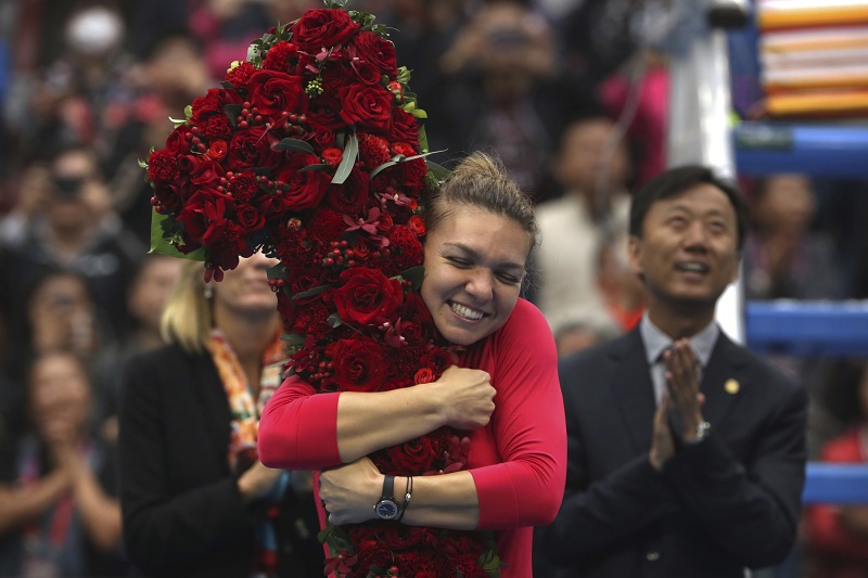 Tenistka Simona Halepová a její radost z pozice světové jedničky Tenistka Simona Halepová a její radost z pozice světové jedničky