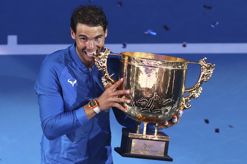 Tenista Rafael Nadal po vítězství v Pekingu.