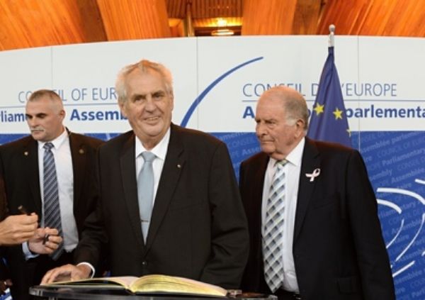 Miloš Zeman na Parlamentním shromáždění Rady Evropy 10. října 2017.