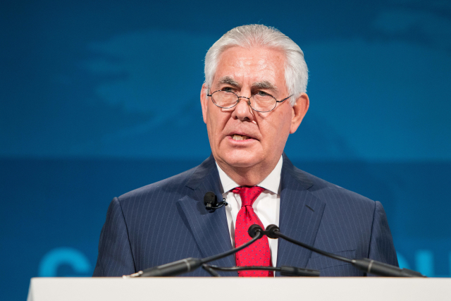 Ministr zahraničí Spojených států Rex Tillerson. 