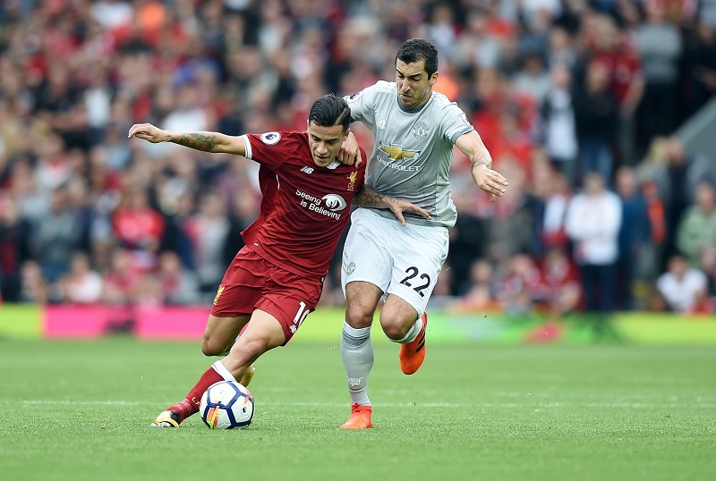 Manchester United v zápase proti Liverpoolu.