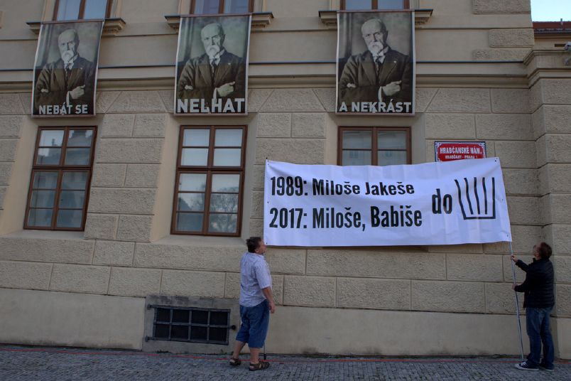 Momentka z protestu.
