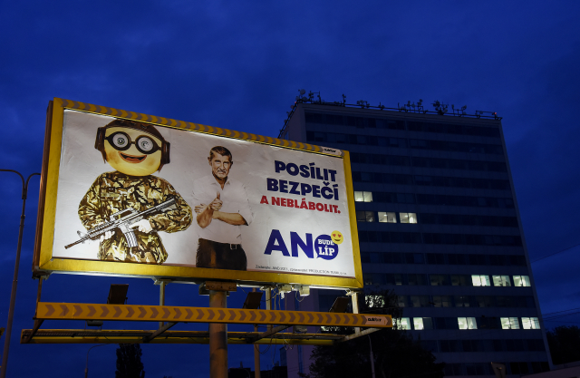 Předvolební billboard hnutí ANO.