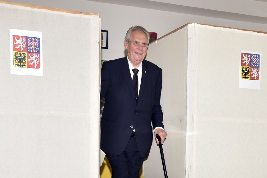 Prezident Miloš Zeman u voleb.