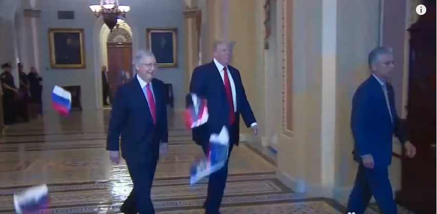 Donald Trump a senátor Mitchem McConnellem.