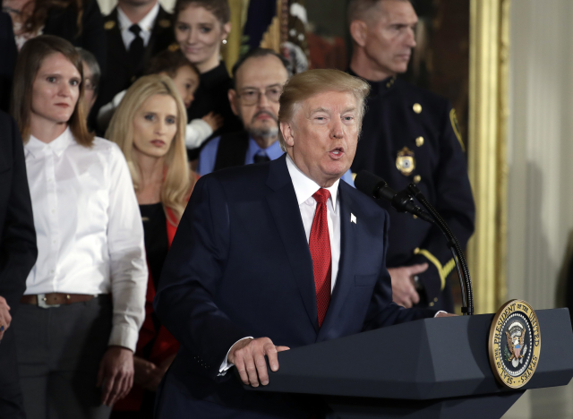 Donald Trump při svém projevu.