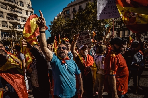 Demonstrace v Barceloně.