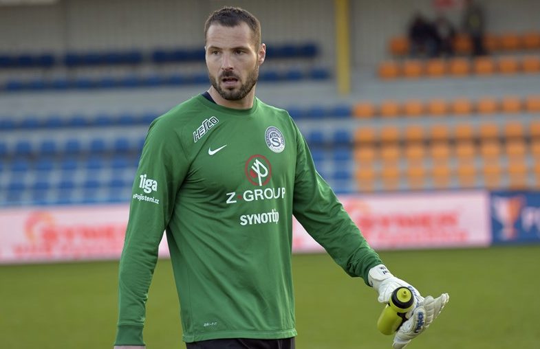 Gólman Slovácka Michal Daněk (ilustrační foto).