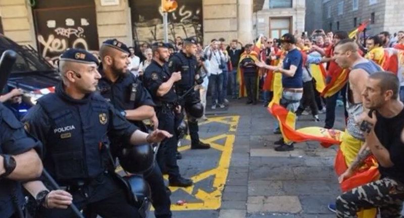 Demonstrace v Barceloně. Demonstrace v Barceloně.