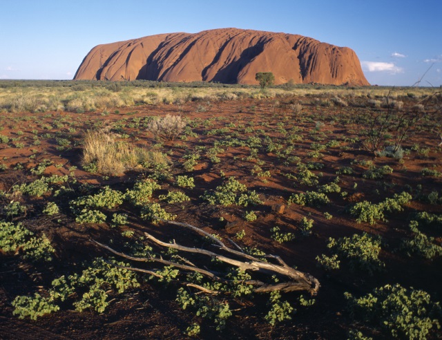 Posvátná hora Ayers Rock.