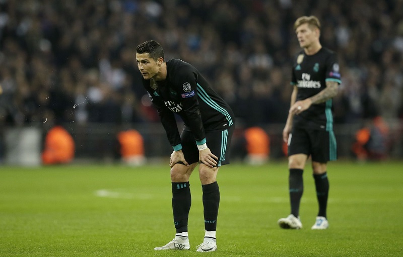 Cristiano Ronaldo a jeho zklamání po zápase s Tottenhamem.