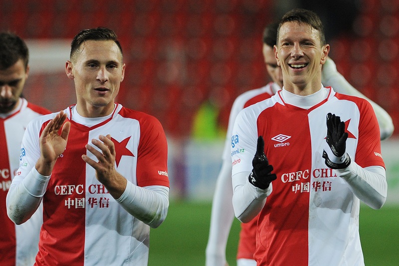 Fotbalisté Slavie Jiří Bořil a Jiří Bílek (ilustrační foto).
