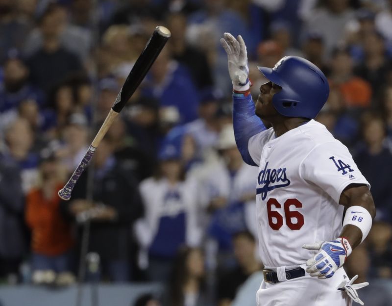 Kubánský basketbalista ve službách LA Dodgers Yasiel Puig.