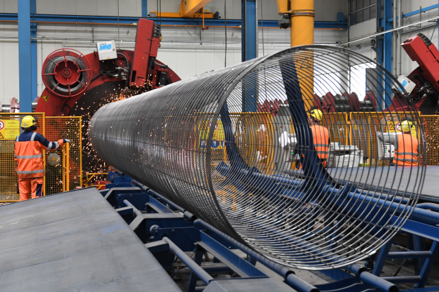 Stavba plynovodu Nord Stream 2.