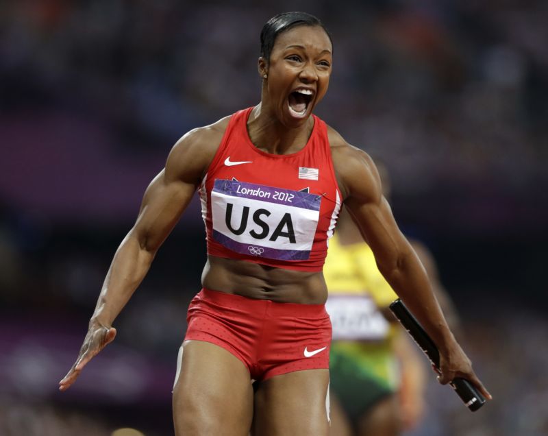Carmelita Jeterová na archivním snímku z olympijských her v Londýně.