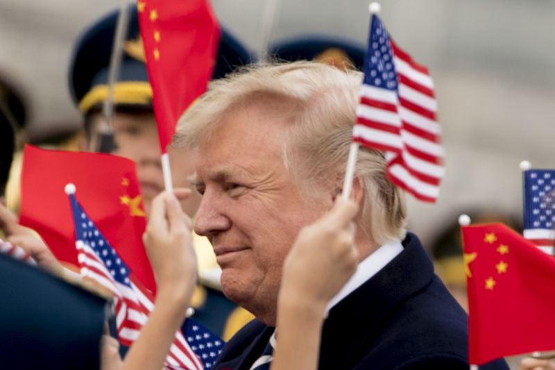 Trump při státní návštěvě v Číně.