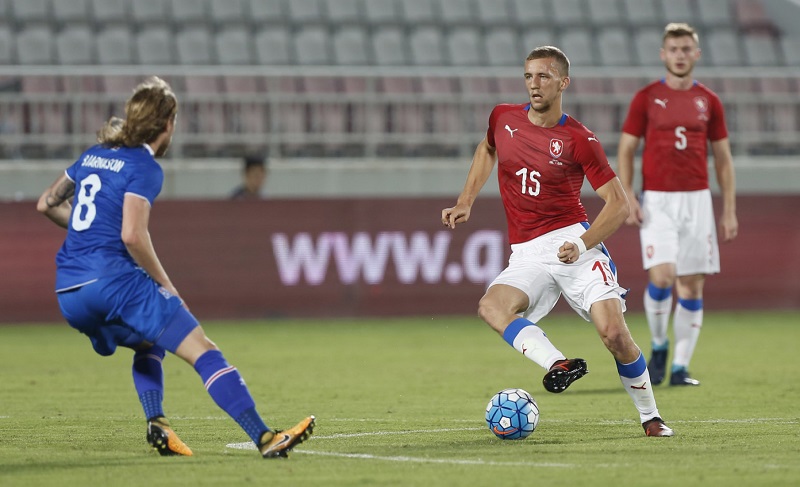Tomáš Souček skóroval v přípravném zápase proti Islandu.