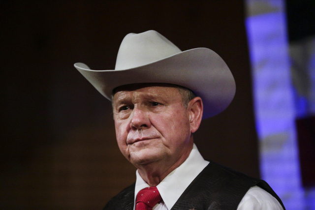 Republikánský kandidát na místo v Senátu USA Roy Moore. 