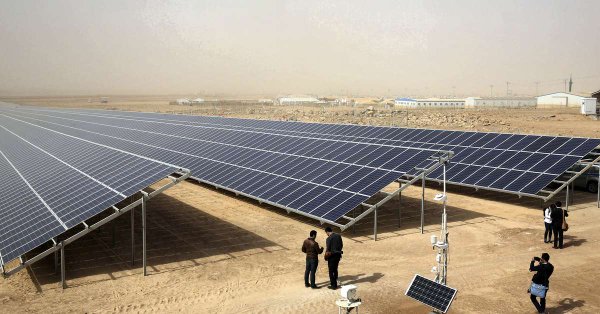 Solární elektrárna v uprchlickém táboře Zaatarí.