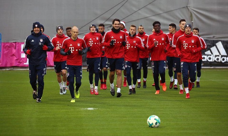 Fotbalisté Bayernu Mnichov si v německé lize poradili s Augsburgem (Foto z tréninku).
