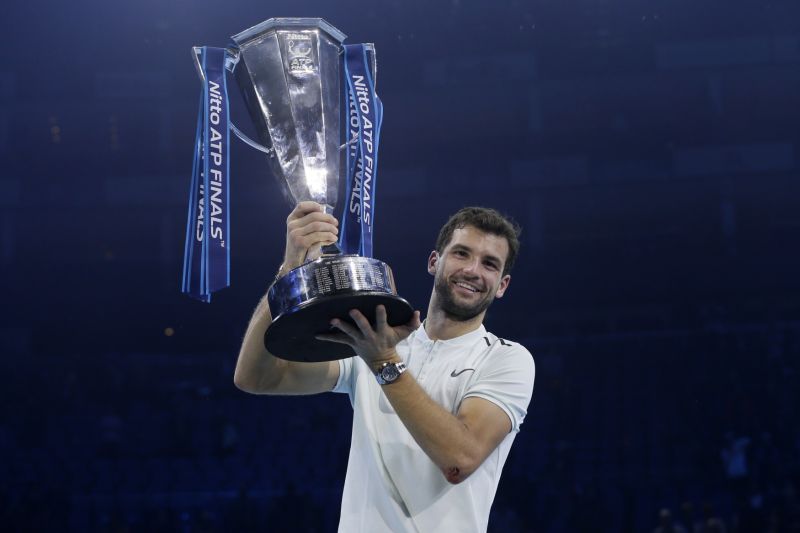 Bulharský šampion Turnaje mistrů Grigor Dimitrov.