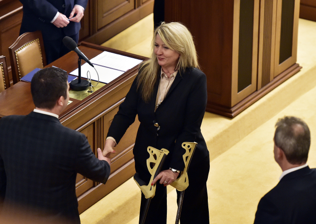 Poslankyně Andrea Brzobohatá (ANO) v Poslanecké sněmovně.
