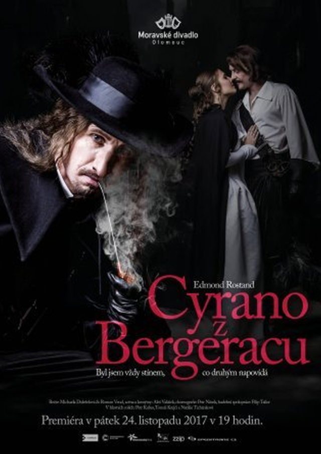 Plakát ke hře Cyrano z Bergeracu.