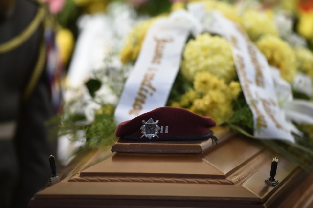 Hrob válečného veterána Jaroslava Mevalda.