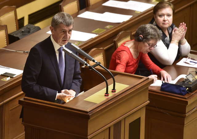 Andrej Babiš na schůzi Poslanecké sněmovny.