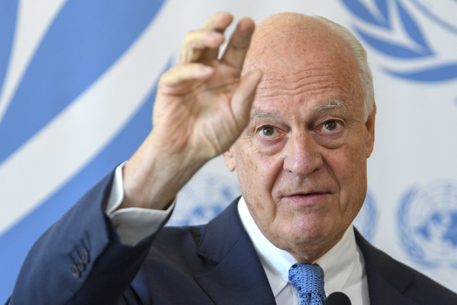 Zvláštní zmocněnec OSN pro Sýrii Staffan de Mistura.