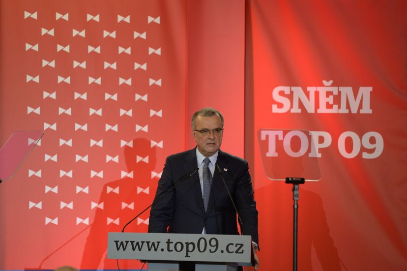 Miroslav Kalousek na volebním sněmu TOP 09.