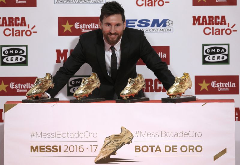 Messi a jeho Zlaté kopačky pro nejlepšího střelce.