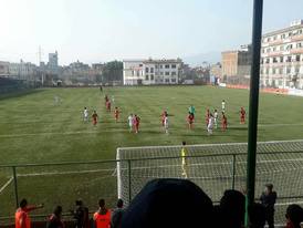 Nepálský stadion, na kterém se hrají mezinárodní utkání.