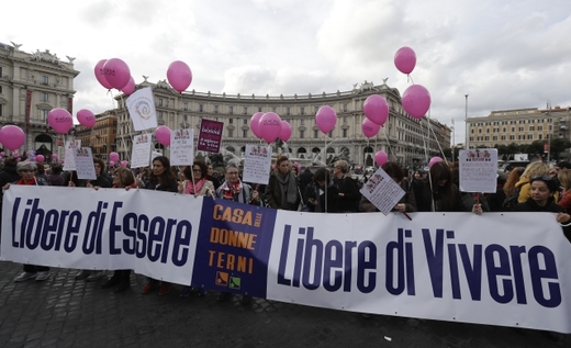 Demonstrace v Římě.